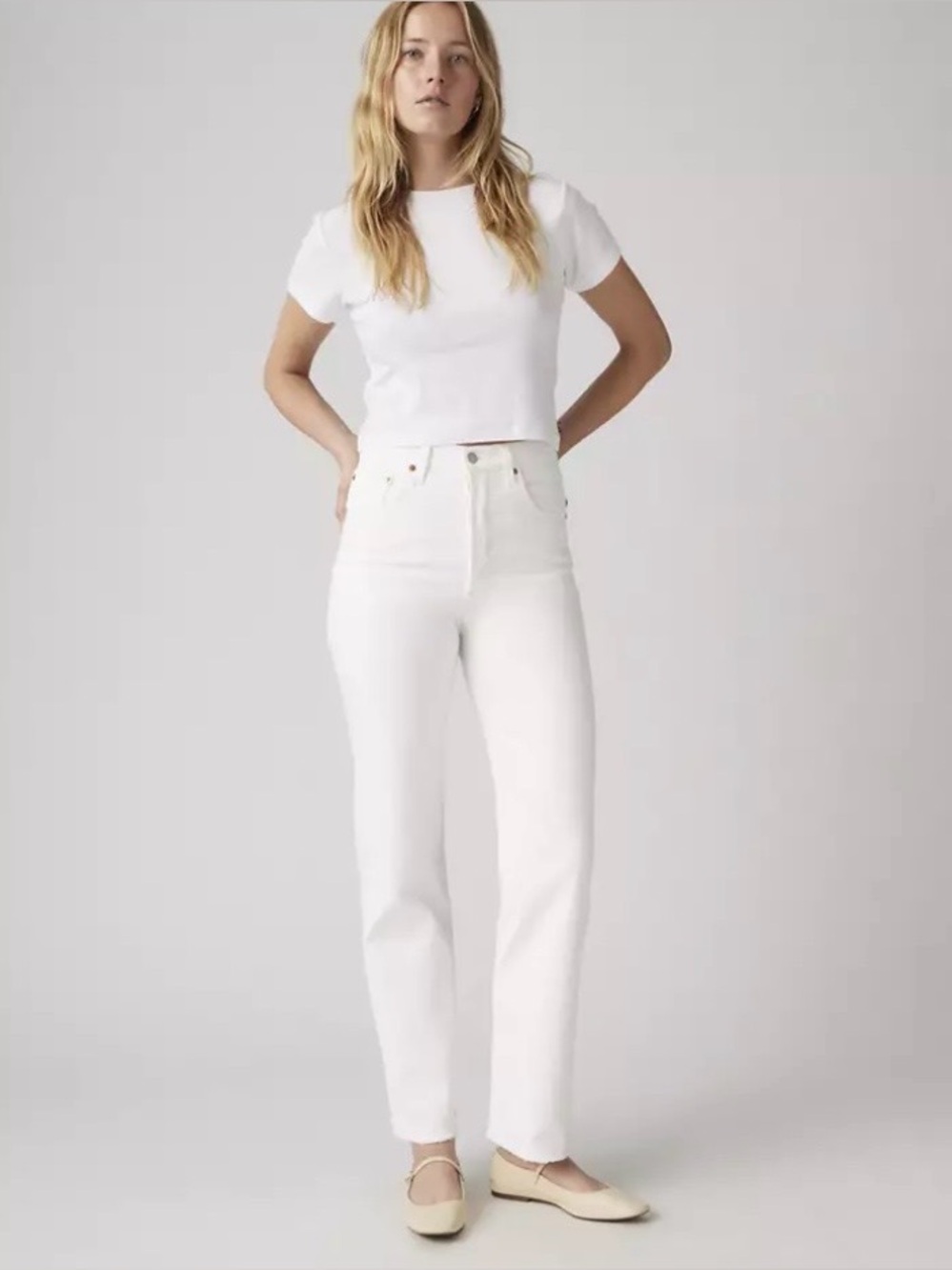Levi’s Straight Leg White Denim Jeans